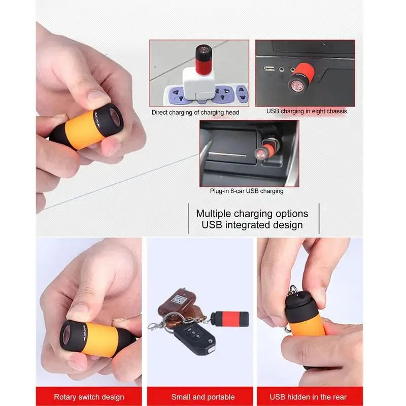 Mini USB Rechargeable Keychain Flashlight