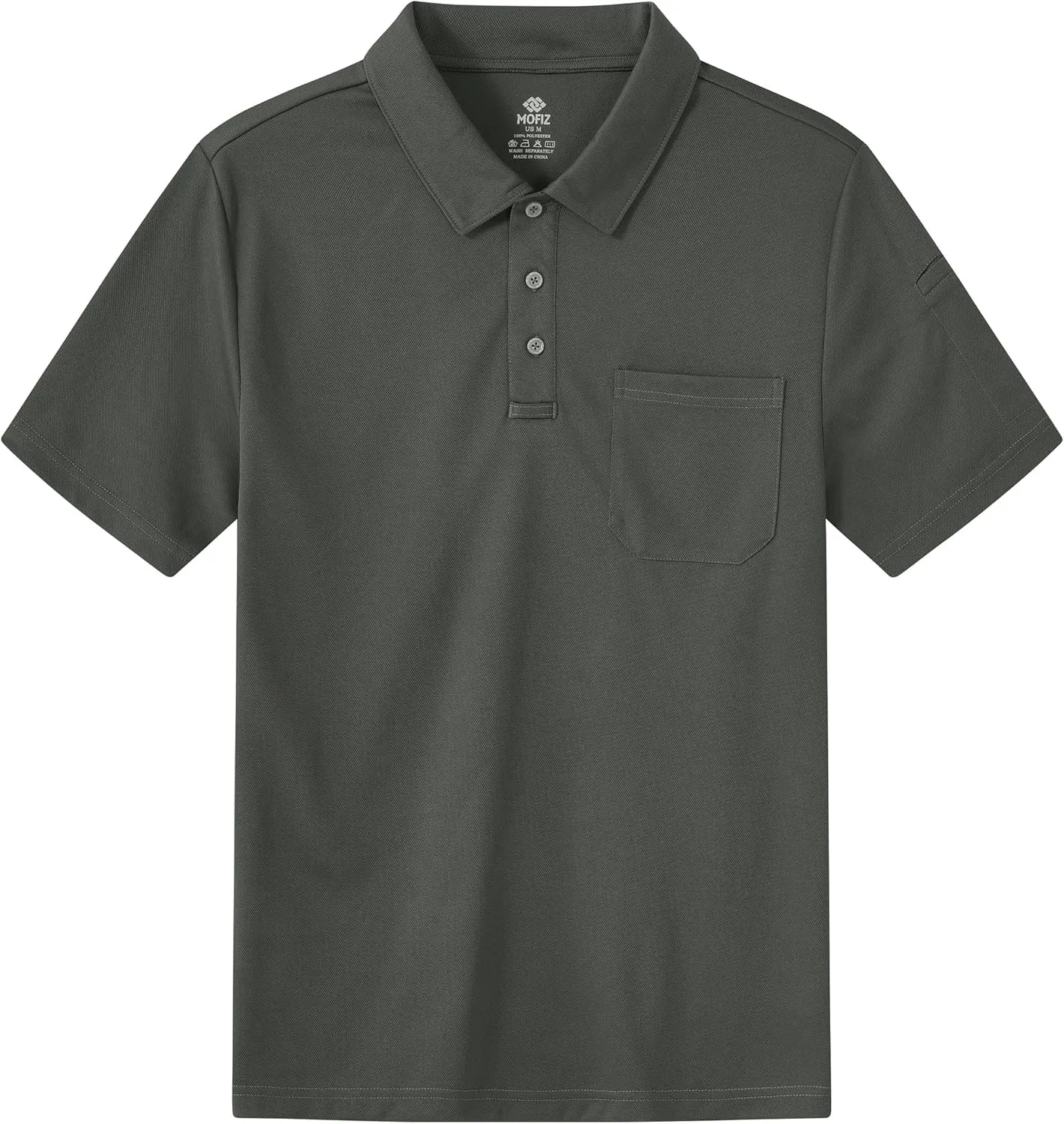 MoFiz Mens Camo Polo Golf Shirts Lightweight Dry Fit Pique Short Sleeve Collared Hiking T-Shirts Dry fit Activewear