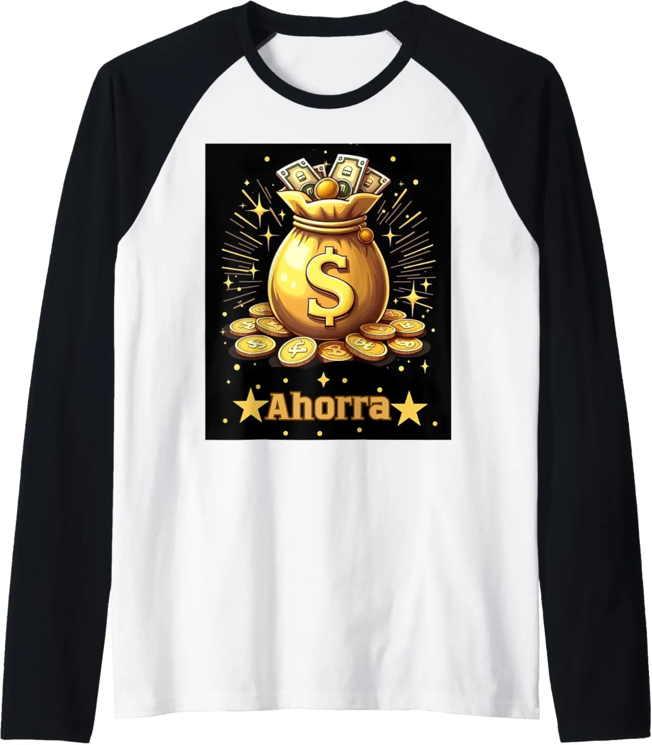 Money Bag Raglan Baseball Tee