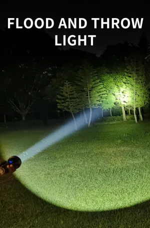 MT70mini-S 3050lm USB Type-C Rechargeable Portable 1280m Outdoor Long Range Throw LED Flashlight Torch for Emergency, Camping, Hunting (Green)
