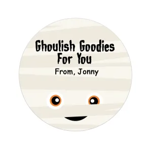 Mummy Face Personalized Hallloween Sticker