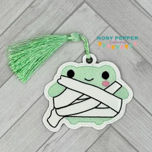 Mummy Frog bookmark/bag tag/ornament machine embroidery file DIGITAL DOWNLOAD