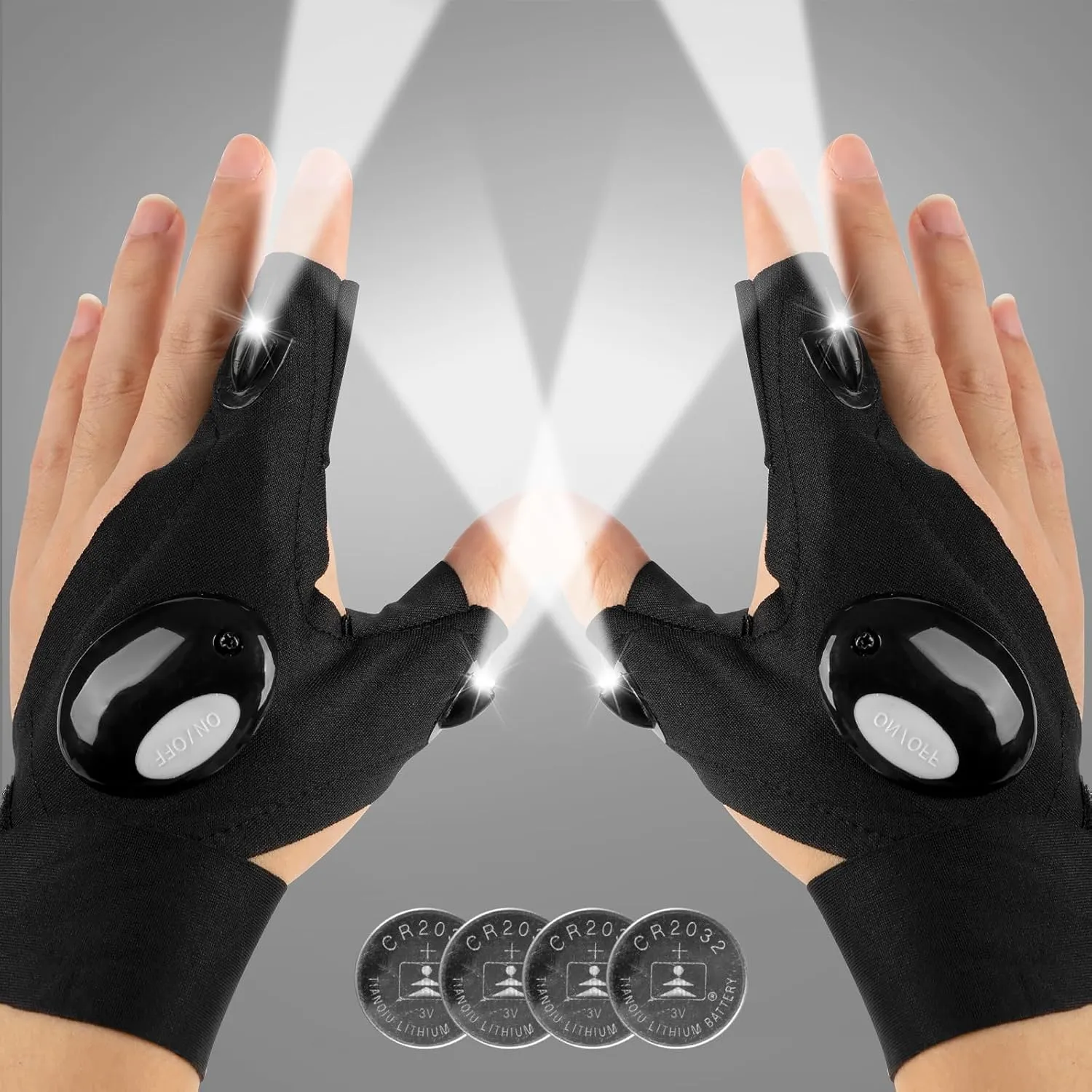 Mylivell Handsfree LED Flashlight Gloves, Fathers Day dad Gifts for Fishing dad, Camping Flashlight Gadgets for Men, Gloves with Lights for Working on Cars, Handy Mens Gifts, Mens Tools Gifts