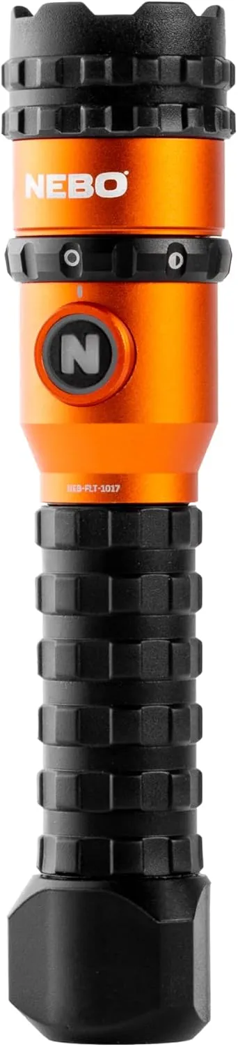NEBO Master Series FL1500 Rechargeable Flashlight | 1500 Lumens on Turbo, 5 Light Modes, Powerful Magnetic Base & 2X Adjustable Zoom, Waterproof, Perfect for Camping & EDC, Includes Charging Cable