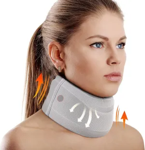 Neck Brace for Neck Pain and Support, Soft Neck Support Relieves Pain & Pressure in Spine for Women & Men, Wrap Align Stabilize Vertebrae Foam Cervical Collar for Sleeping (Grey, S, 3" Depth Collar)
