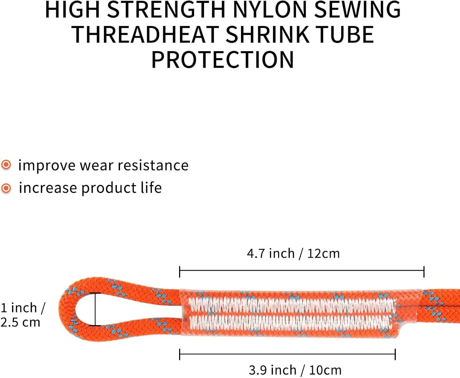 NewDoar 8mm (5/16") Prusik Cord Pre-Sewn, 16KN Nylon Prusik Loop,Multipurpose Rope for Outdoor Climbing Arborist Mountaineering Rope