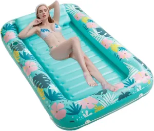 NOCCUR Tanning Pool for Adults -Inflatable Tanning Pool - Pool Floats Adult Size-Pool Floats Lounger with Comfort Pillow-Suntan Tub-Tanning Pool Raft Tub for Swimming Pools in Summer