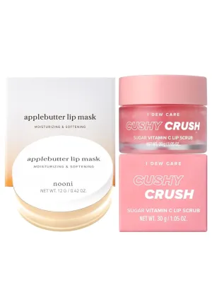 NOONI Korean Lip Butter Melting Balm (Applebutter)   I DEW CARE Lip Scrub - Cushy Crush Bundle