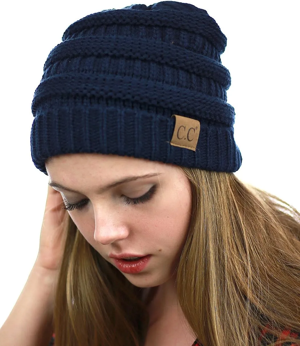 NYFASHION101 LED Hands Free Light Winter Cable Knit Cuff Beanie Hat