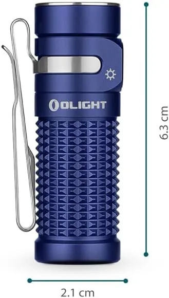 OLIGHT Baton4 Rechargeable EDC Flashlight, Portable Light 1300 Lumens with Magnetic Charging Cable, Small Powerful for Home, Camping, and Emergencies (Regal Blue)