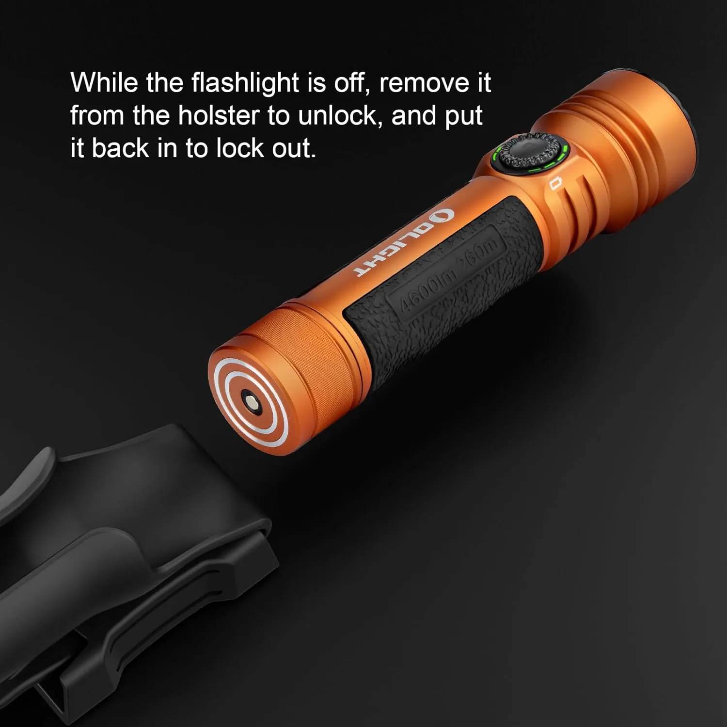 OLIGHT Seeker 4 Pro Rechargeable Flashlights, 4600 Lumens High Powerful Bright Light with USB C Holster, Waterproof IPX8 for Emergencies, Camping, Searching (Orange Cool White)