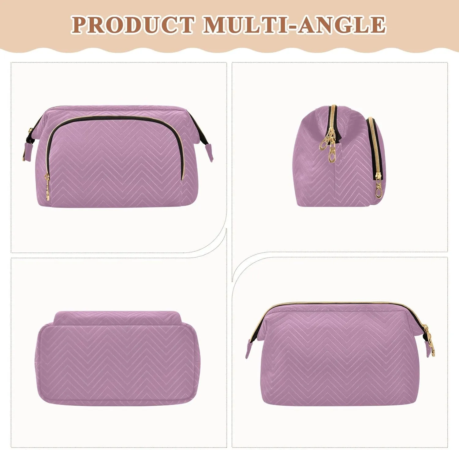 Opera Mauve Makeup Bag Travel Toiletry Bag Makeup Cosmetic Bags Travel Makeup Bag Double Layer Makeup Organizer Bag