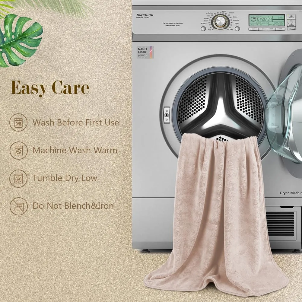 Orighty Microfiber Bath Towels Pack of 2(27'' x 54'') - Soft Feel, Highly Absorbent, Quick Drying for Body, Sport, Yoga, SPA, Fitness - Brown