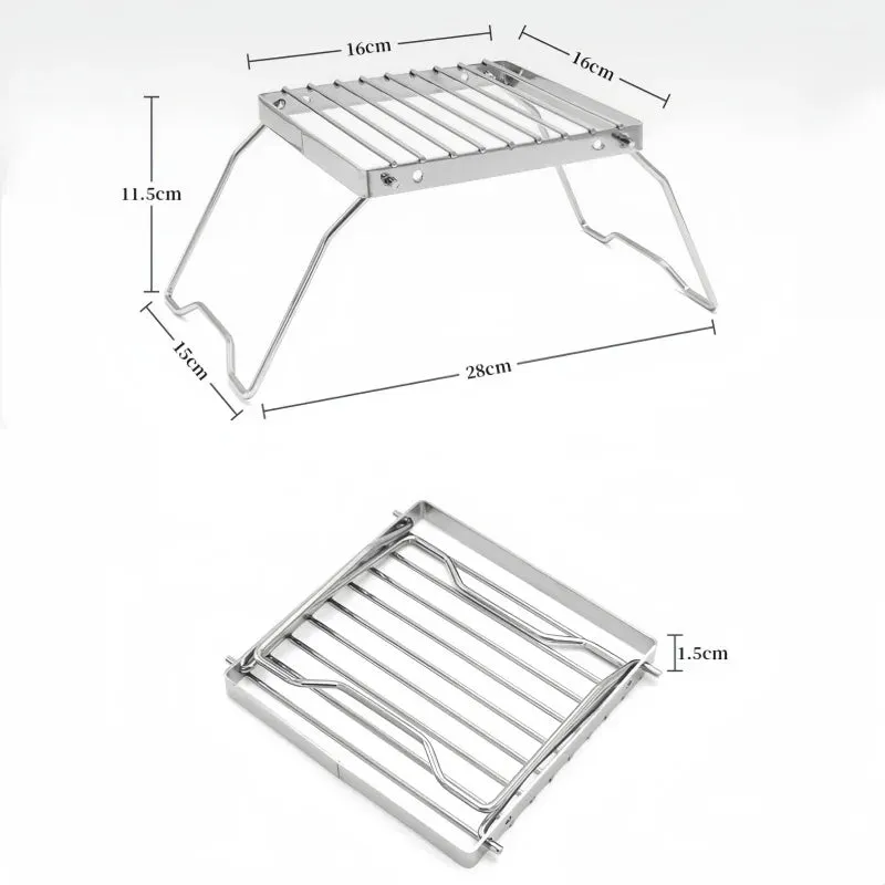 Ourdoor Stainless Steel Camping Grill Portable Foldable Mini Grill