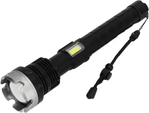 Outdoor Flashlight Super Bright Torch USB Recharged Up Zoomable, Retractable Aluminum Alloy Flashlight for Camping Travel