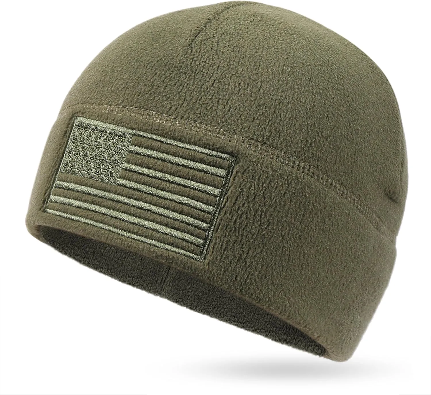 OUTDOOR SHAPING American Flag Fleece Watch Cap, USA Multi-Season Army Military Tactical Beanie, Winter Warm Beanie