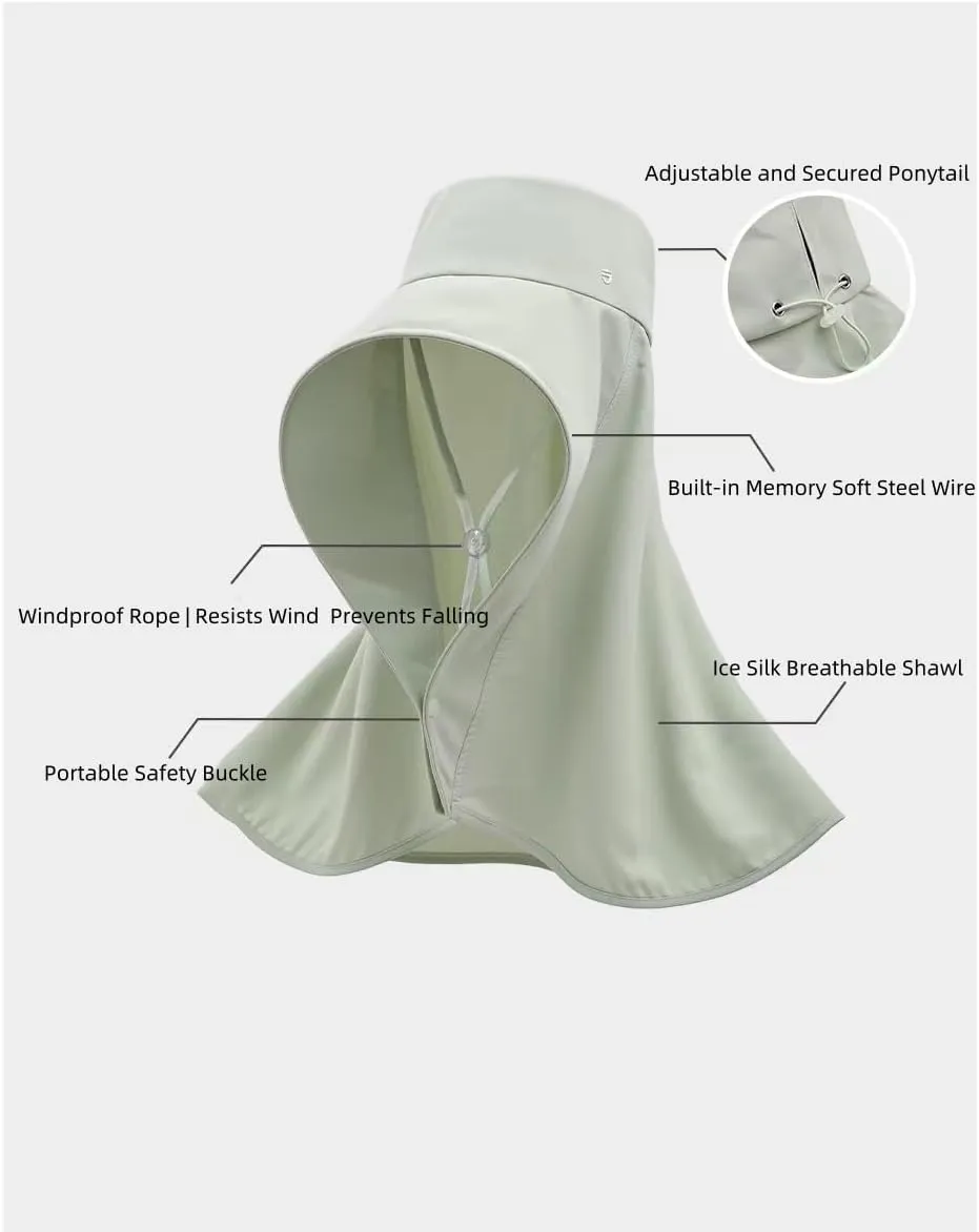Outdoor Sun Hats for Women with Neck Flap UPF50  Sun Protection Wide Brim Shawl Protective Summer Beach Hiking Fishing Hats