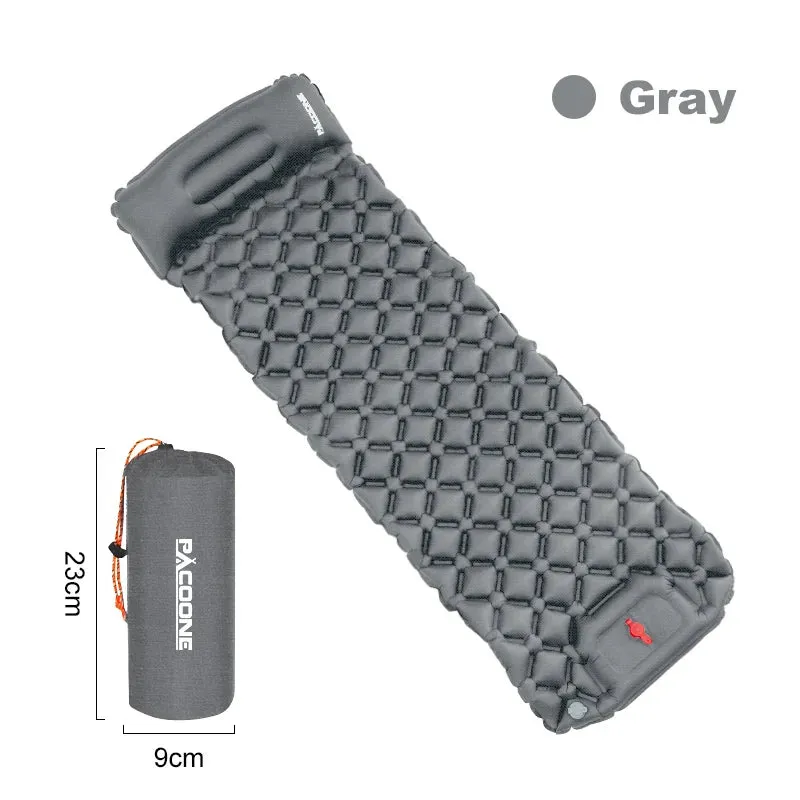PACOONE Twin Ultralight Camping Sleeping Pad with Pillows, Built-in Pump, Waterproof Air Mattress for Hiking