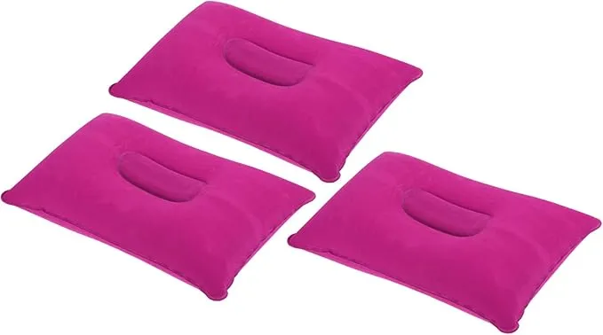 PATIKIL Inflatable Pillow, 3 Pack Ultralight Camping Travel Pillow Desk Rest Neck Support for Hiking Backpacking Office, Pink