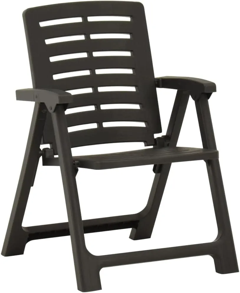 Patio Chairs 2 Pack Plastic Outdoor Anthracite Lightweight Durable Garden Lounge Chairs for Patio Pool Beach Camping