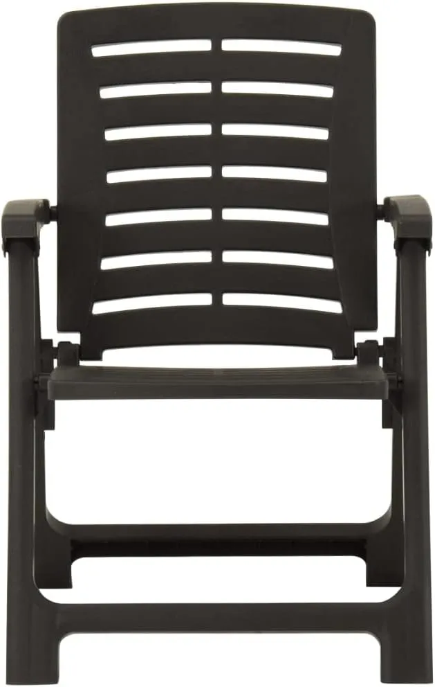 Patio Chairs 2 Pack Plastic Outdoor Anthracite Lightweight Durable Garden Lounge Chairs for Patio Pool Beach Camping