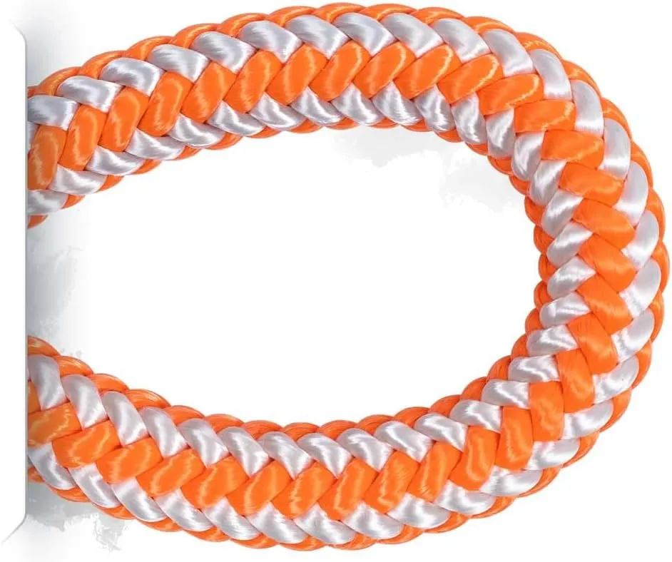 Pelican Rope 16-Strand 1/2 in (12.7 mm) Arborist-16™ Rope - 5400 lbs MBS - Static Climbing Rope - Rescue Operations - High Visibility - 120 ft - Tight Spliced Eye - Orange/White - Made in The USA