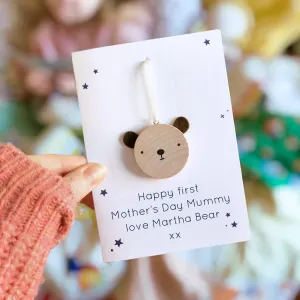 Personalised First Mother's Day Bear Token Card