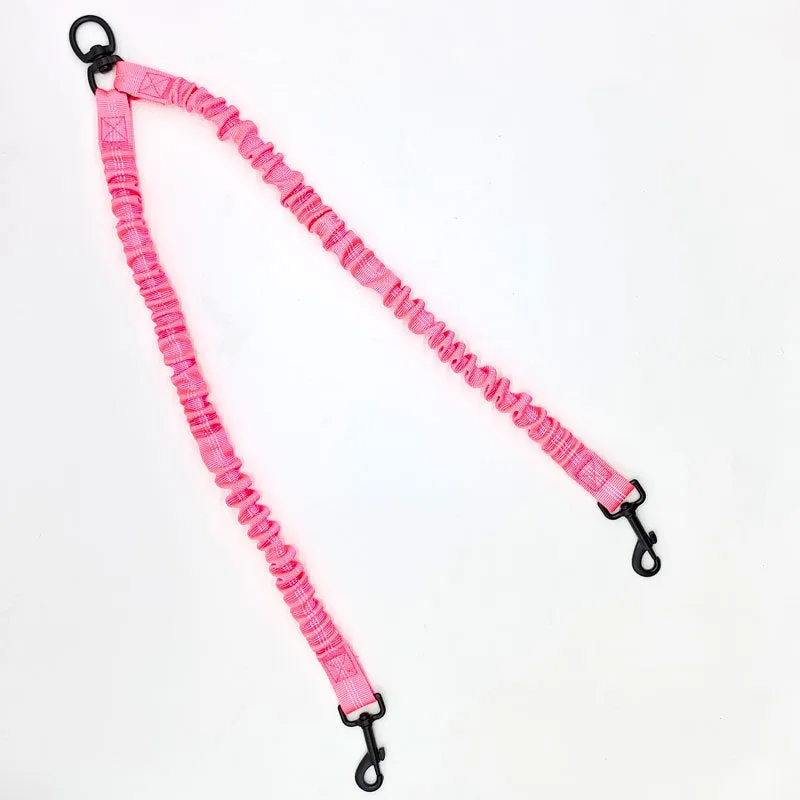 Pink Pet Double-Ended Rope   1.5M Leash - Easy to walk two dogs, tangle-free design