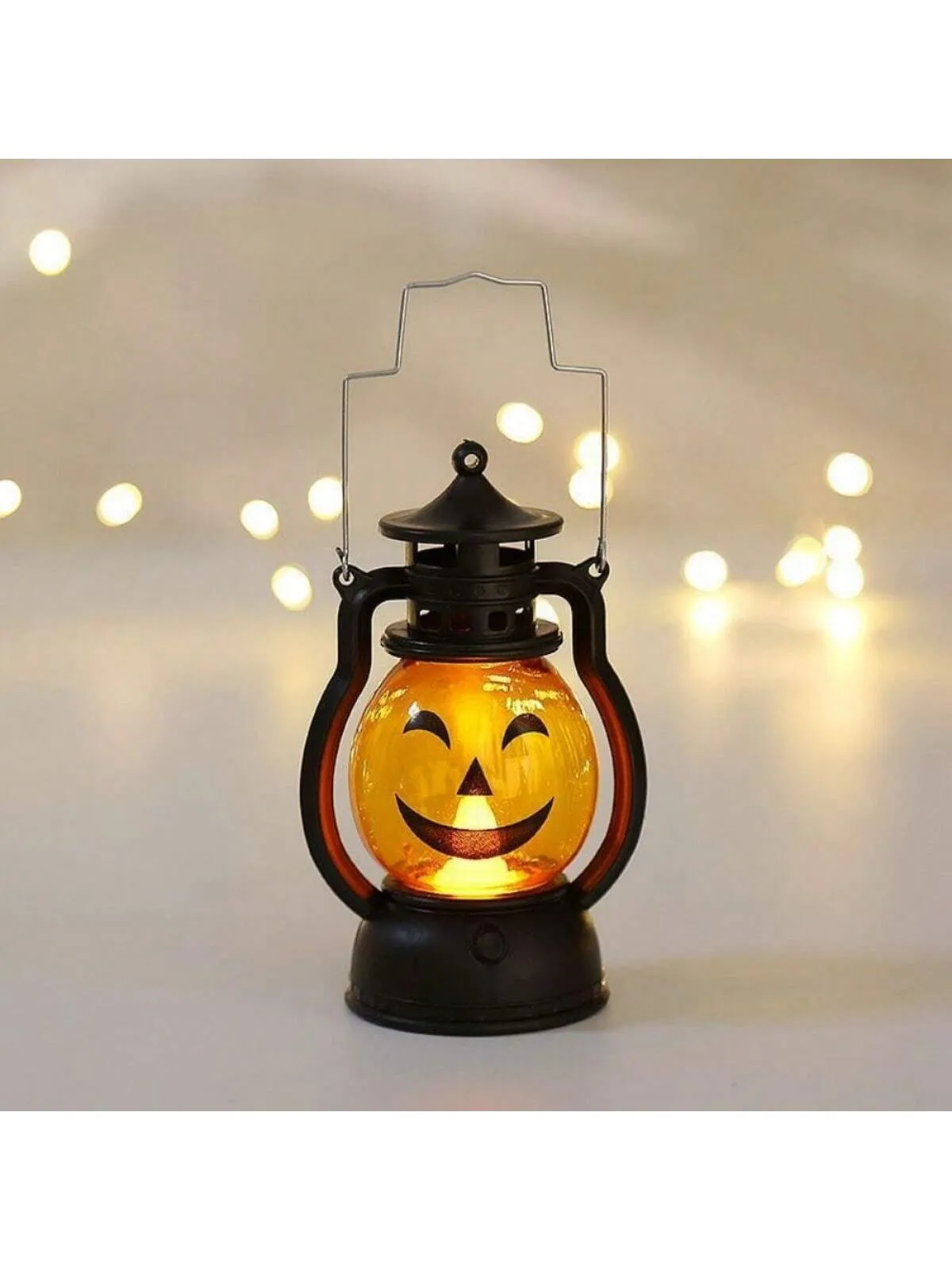 Plastic LED Halloween Pumpkin Lantern With Scary Expression, Portable For Bar Festival Party Atmosphere Decoration Prop, Autumn Thanksgiving Fall Decoration