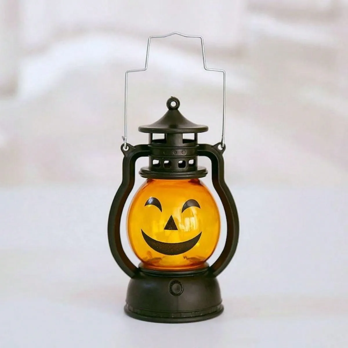 Plastic LED Halloween Pumpkin Lantern With Scary Expression, Portable For Bar Festival Party Atmosphere Decoration Prop, Autumn Thanksgiving Fall Decoration