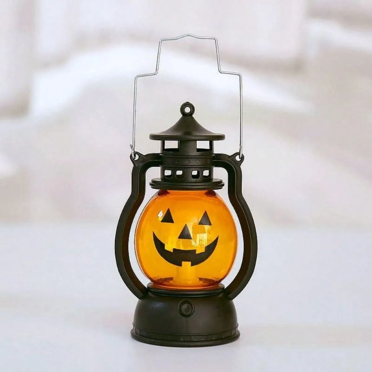 Plastic LED Halloween Pumpkin Lantern With Scary Expression, Portable For Bar Festival Party Atmosphere Decoration Prop, Autumn Thanksgiving Fall Decoration
