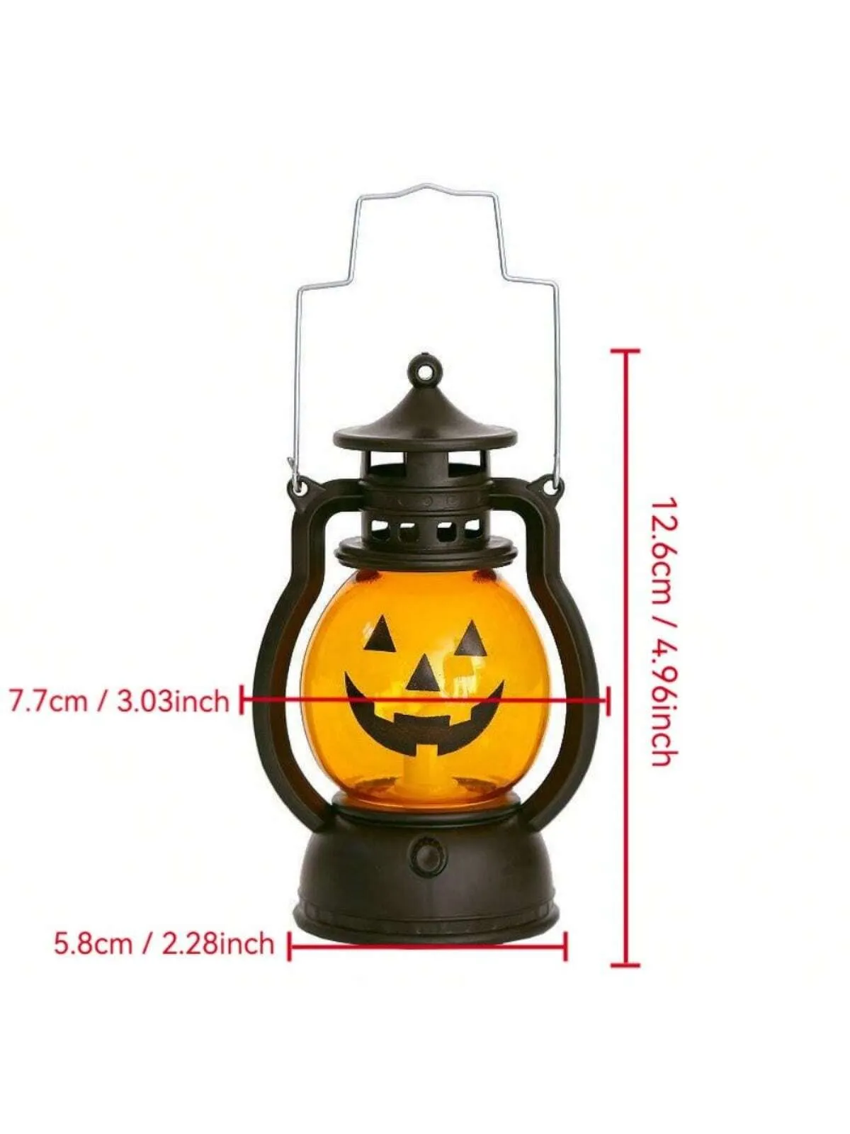 Plastic LED Halloween Pumpkin Lantern With Scary Expression, Portable For Bar Festival Party Atmosphere Decoration Prop, Autumn Thanksgiving Fall Decoration