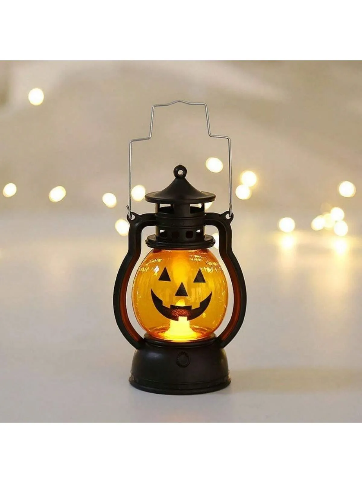 Plastic LED Halloween Pumpkin Lantern With Scary Expression, Portable For Bar Festival Party Atmosphere Decoration Prop, Autumn Thanksgiving Fall Decoration