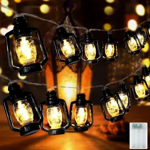 Pomefar Ramadan Decorations Lights, Ramadan Hanging Lights for Indoor Outdoor Patio Garden Home Wedding Party Decor(Black)