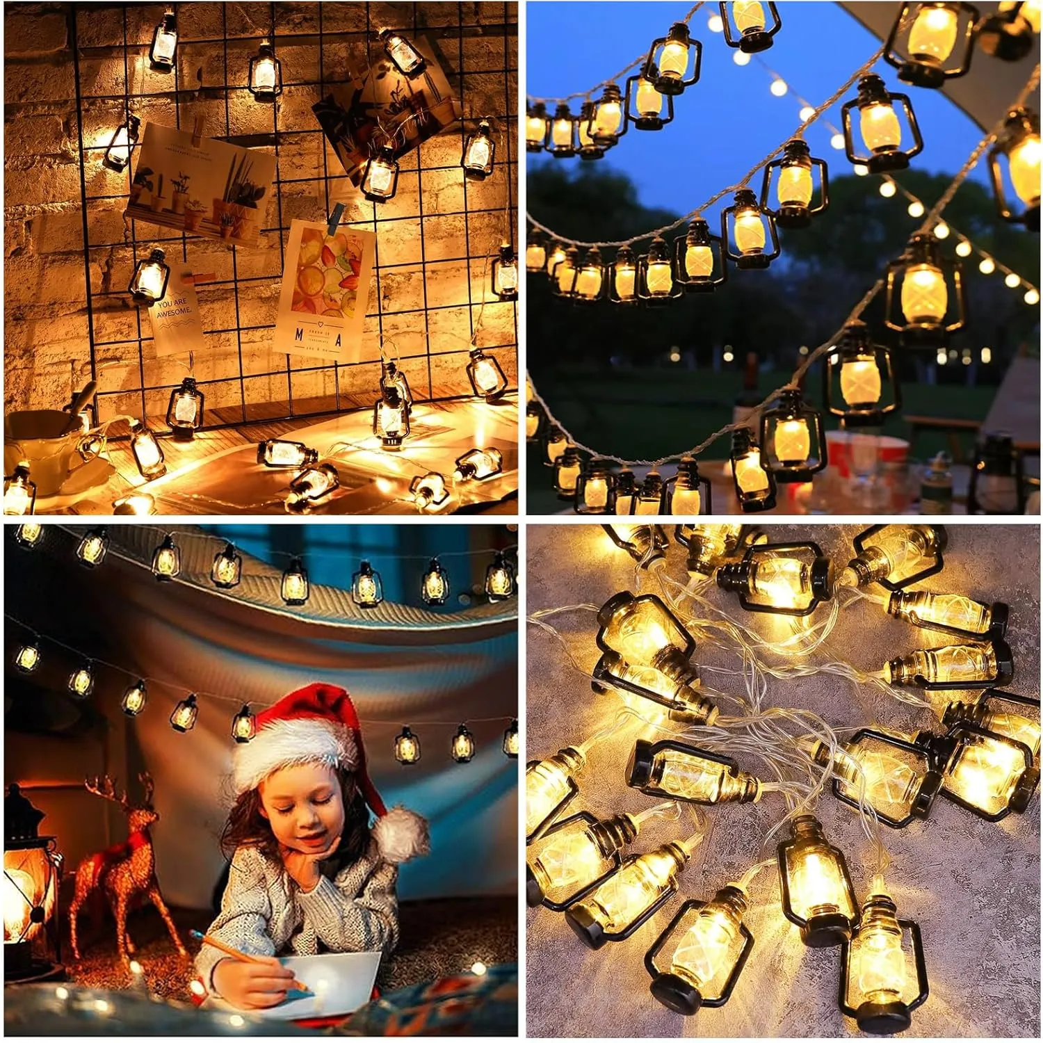 Pomefar Ramadan Decorations Lights, Ramadan Hanging Lights for Indoor Outdoor Patio Garden Home Wedding Party Decor(Black)