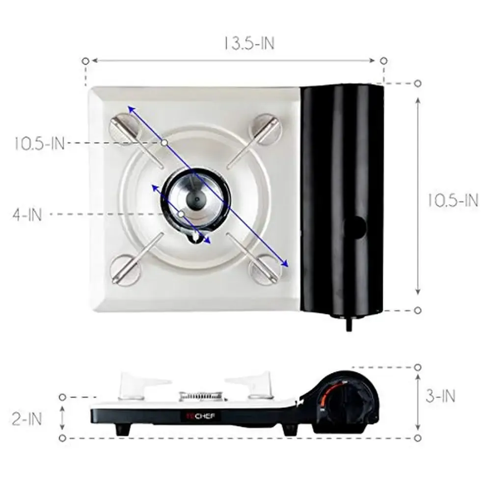 Portable Butane Gas Stove Burner with High Power 2800 kcal/hr Made in Korea Slim Design Auto Ignition Magnetic Locking System