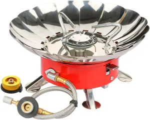 Portable Camping Gas Stove, WILLOR Windproof Backpacking Butane &Propane Stove Lightweight Camping Cooking Burner with Piezo Ignition and Adjustable Valve for Outdoor Camping Hiking