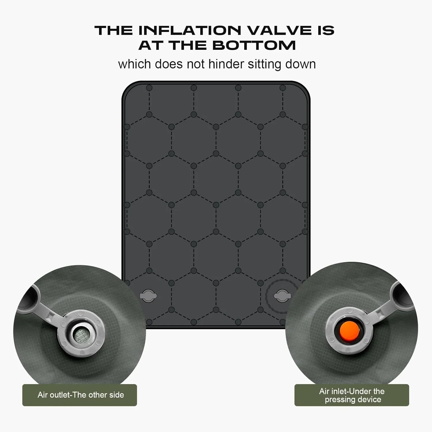 Portable Inflatable Seat Cushion, Lightweight Camping Air Sitting Pad with Storage Bag and Repair Cloths, Waterproof Air Bleacher Seat Cushion