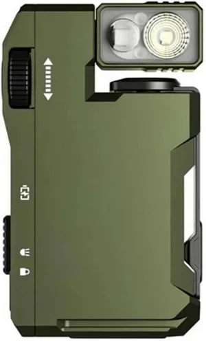 Portable Mini Flashlight with Rotatable Head, G5 EDC Light 400 Lumens, Rechargeable Camping Lights, Compact Pocket Flashlights, Ip68 Waterproof Flat Flashlight with Magnet for Outdoor, Emergency(Green