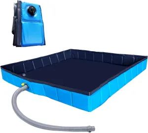 Portable Shower Pan, Foldable Shower Base, Upgraded Shower Base Bottom Drainage Hole Design, Indoor and Outdoor Shower Base