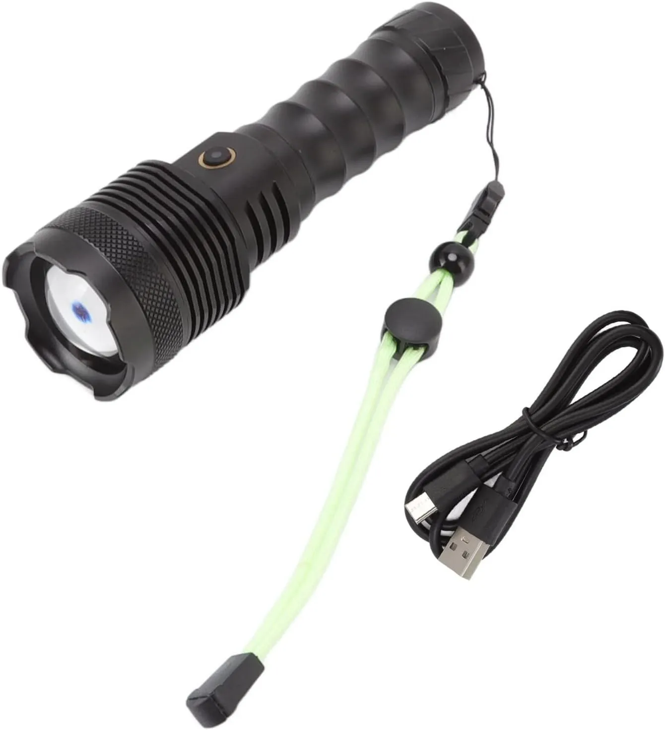 Powerful LED Flashlight, USB Rechargeable 3000LM Torch, Zoomable Hand Lamp, Aluminum Alloy Body, Super Bright for Outdoor Adventure Camping