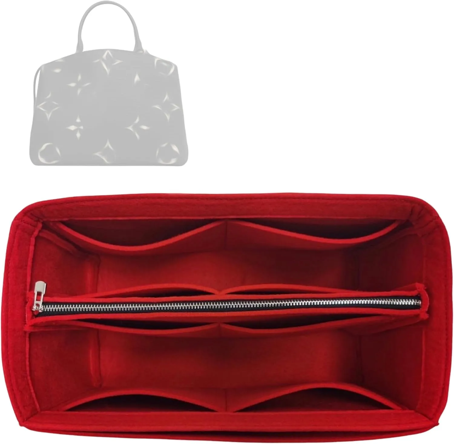 Premium Purse Organizer compatible with Lv Petit/Grand Palais Bag Organizer Insert - Handmade 2mm Felt Liner, Perfect Fit Double-Layered Base (Azure Blue, For Petit Palais)