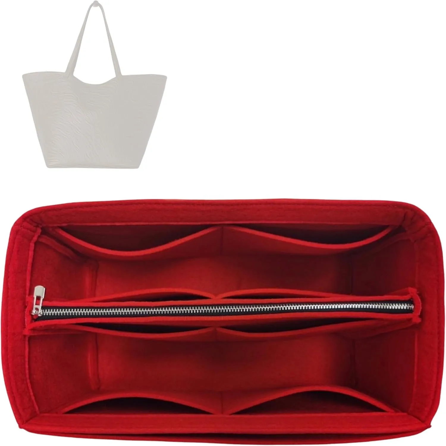 Premium Purse Organizer compatible with Row Three Park Tote Bag Insert - Handmade Bag Organizer Perfect Fit for S/Three/XL Tote (Bubblegum, For Three Park Tote)