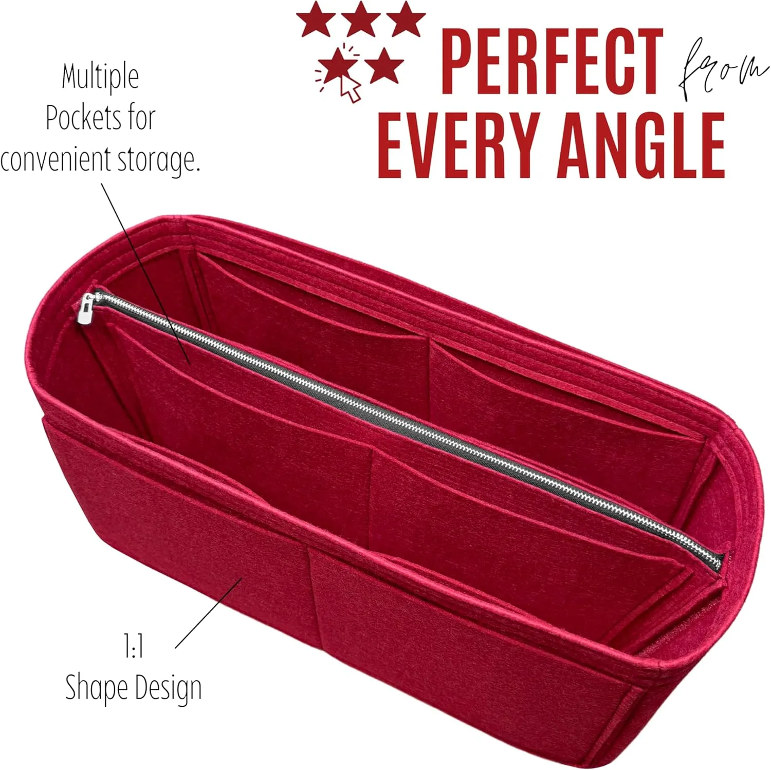 Premium Purse Organizer compatible with Row Three Park Tote Bag Insert - Handmade Bag Organizer Perfect Fit for S/Three/XL Tote (Bubblegum, For Three Park Tote)