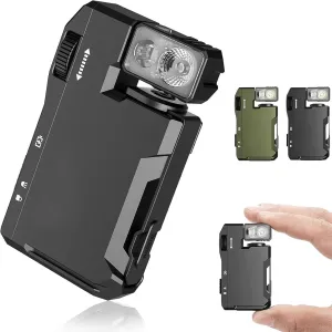 Priormer Flashlight, G5 EDC Light 400 Lumens, G5 Pocket-Sized LED Light 400 Lumens, 180° Rotation Dual Light Waterproof Magnetic Mini Flashlight for Outdoor, Emergency & Daily Carry (Black)