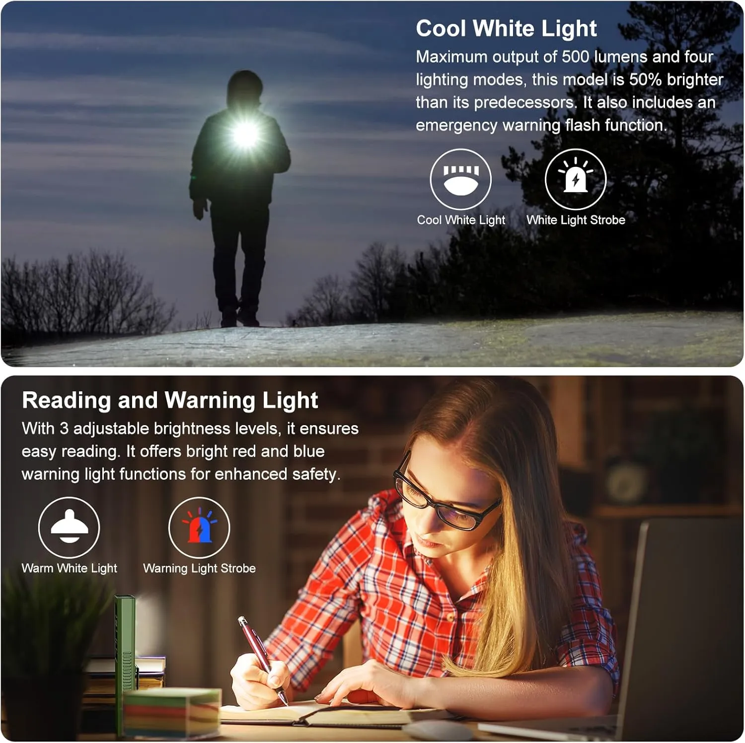 PRO EDC Flashlight Flat with Green Beam, UV Light and 500LM White Light LED Combo, IPX4, Portable Pocket Flash Lights with Magnet for Outdoors, Camping and Travel (Green)
