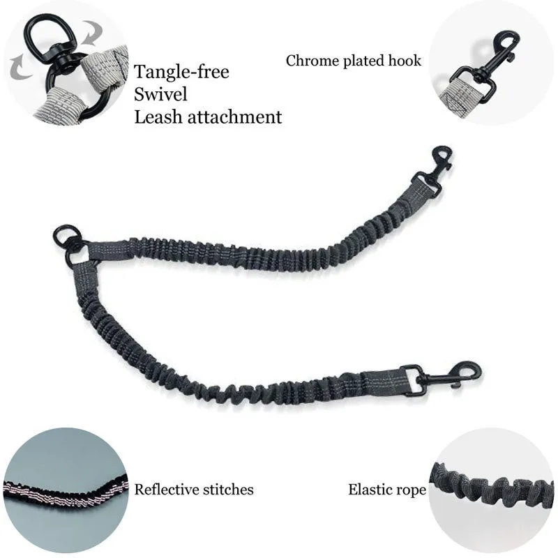 Purple Pet Double-Ended Rope   1.5M Leash - Easy to walk two dogs, tangle-free design