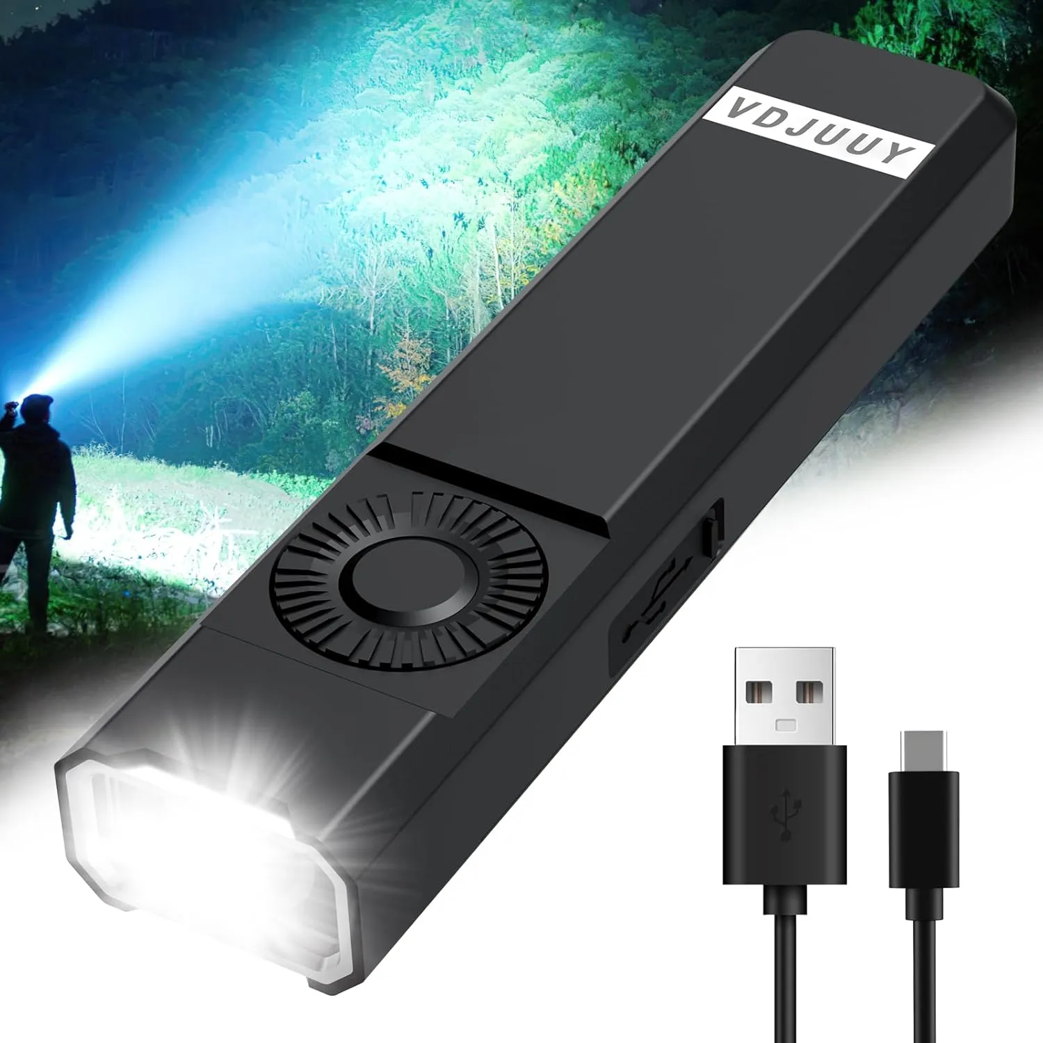 Rechargeable Flashlight High Lumens, Super Bright LED Light with Infinite Adjustable Brightness, Magnetic Base & Clip, IP65, Type-C Charging, Compact Durable for Camping, Hiking, Emergency, Work EDC