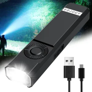 Rechargeable Flashlight High Lumens, Super Bright LED Light with Infinite Adjustable Brightness, Magnetic Base & Clip, IP65, Type-C Charging, Compact Durable for Camping, Hiking, Emergency, Work EDC