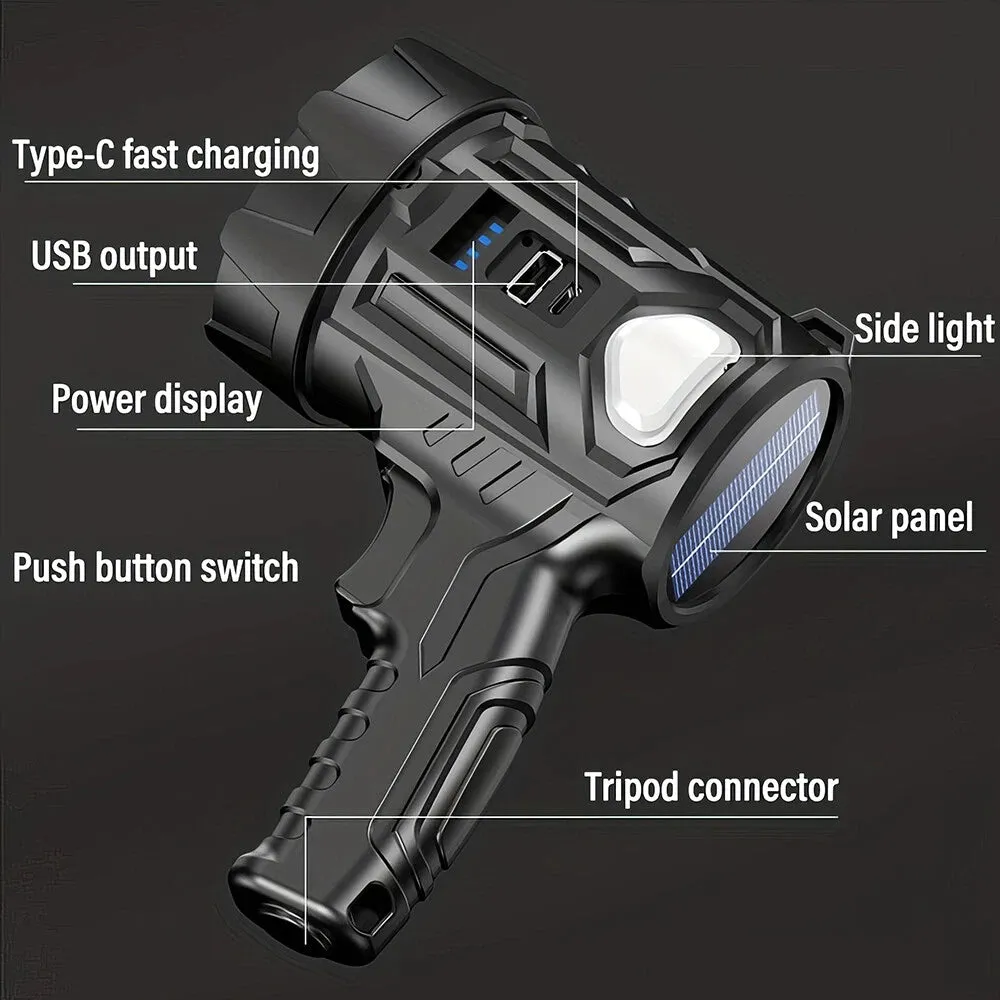 Rechargeable Flashlight Hunting Camping Spot Light Torch LED Handheld Spotlight